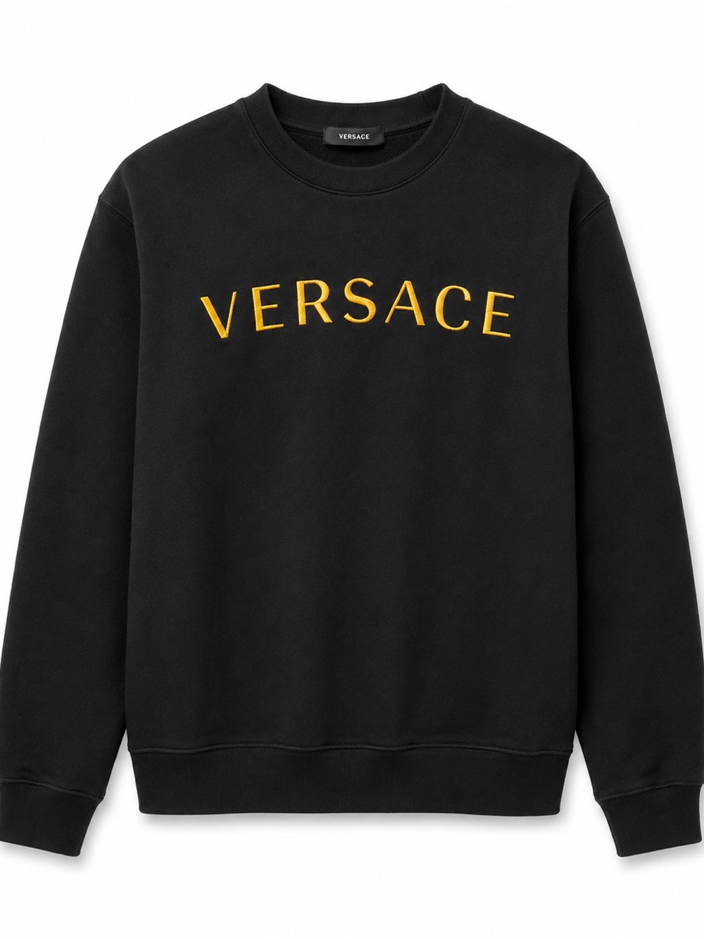 Versace Black Gold Logo Crewneck Sweatshirt | Size M